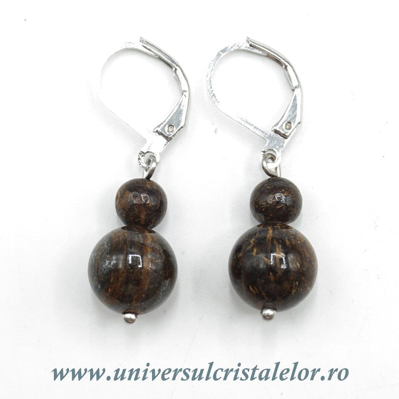 Cercei bronzit rotund -10mm m03