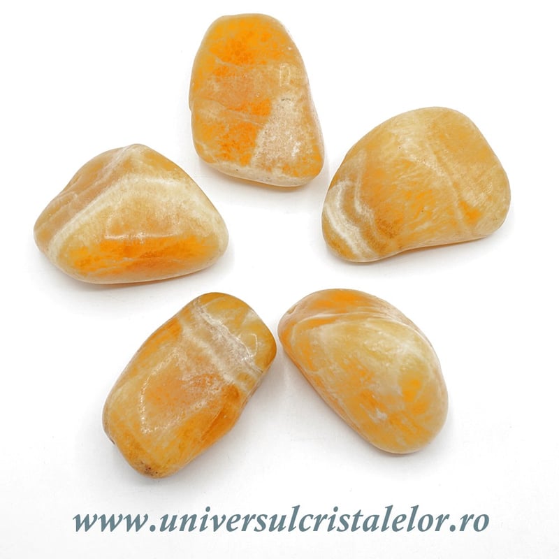 Calcit portocaliu piatra rulata