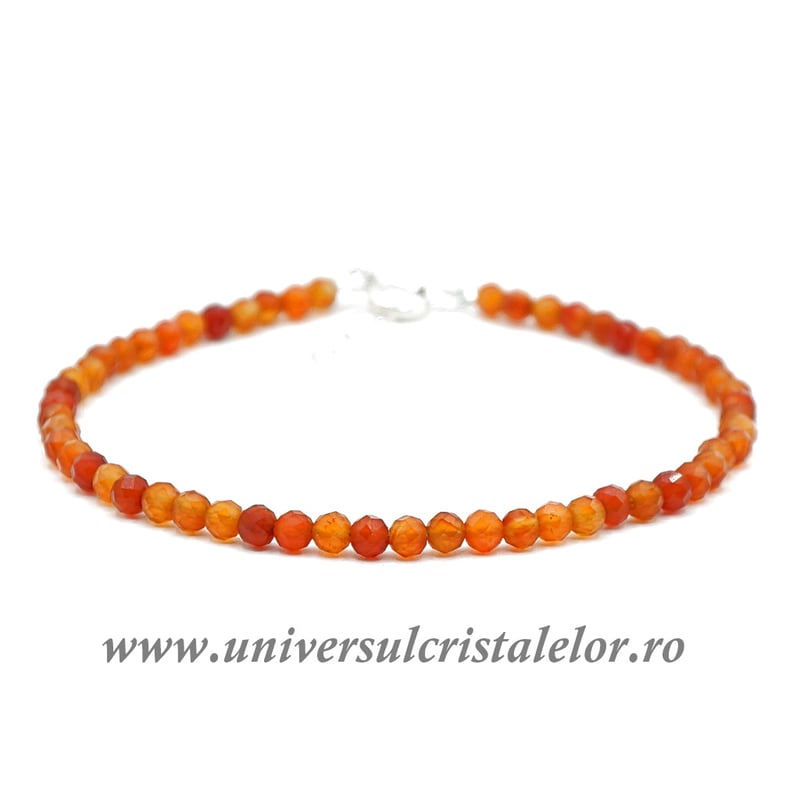 Bratara carneol rotund fatetat - 3.3 mm