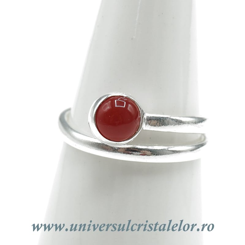 Inel carneol rotund reglabil