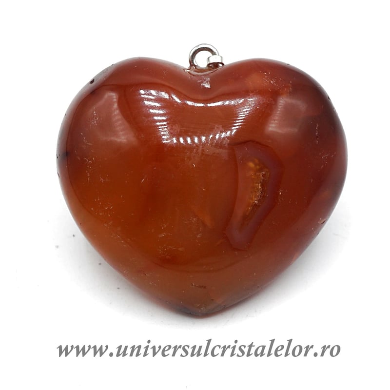 Pandantiv carneol inima unicat c1