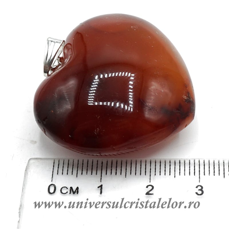 Pandantiv carneol inima unicat c1