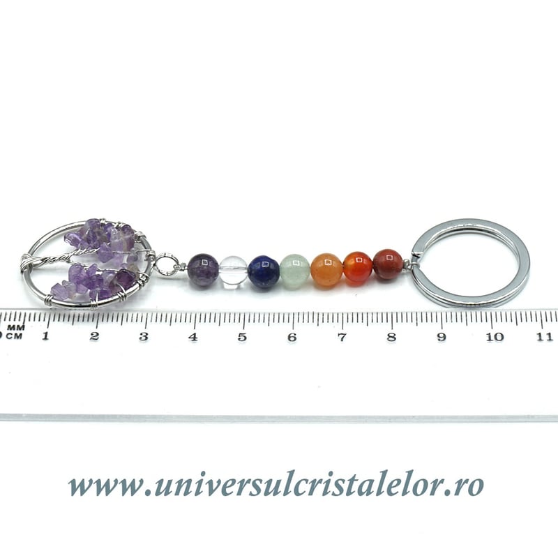 Breloc chakre cu pomul vietii ametist