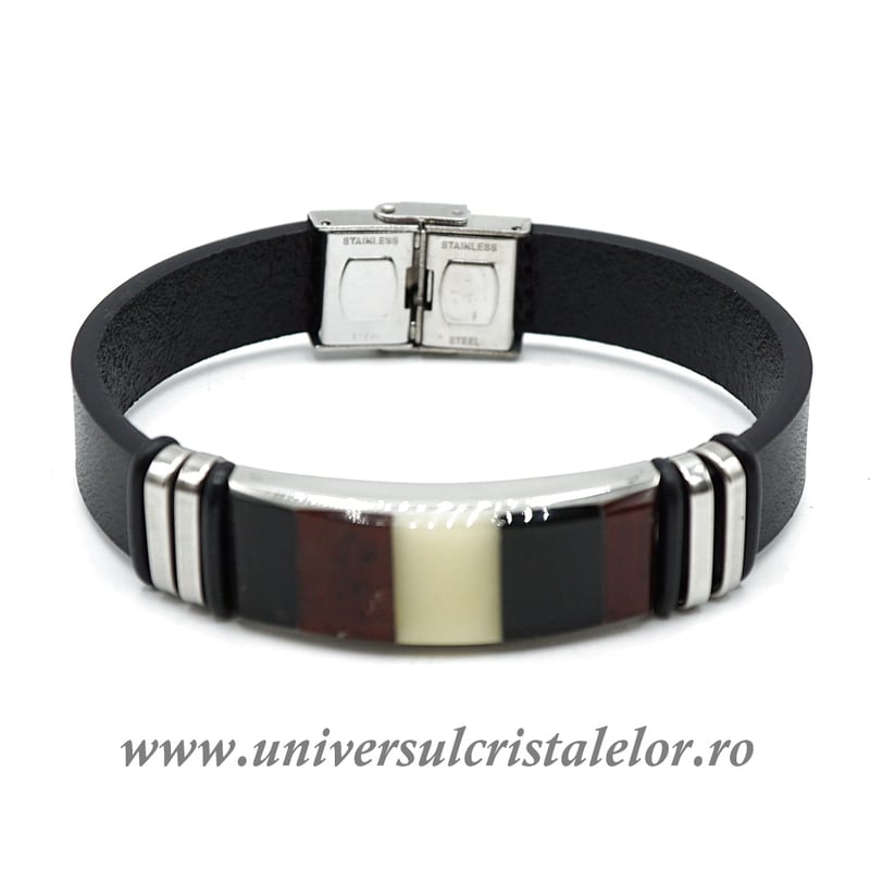 Bratara chihlimbar cu piele naturala