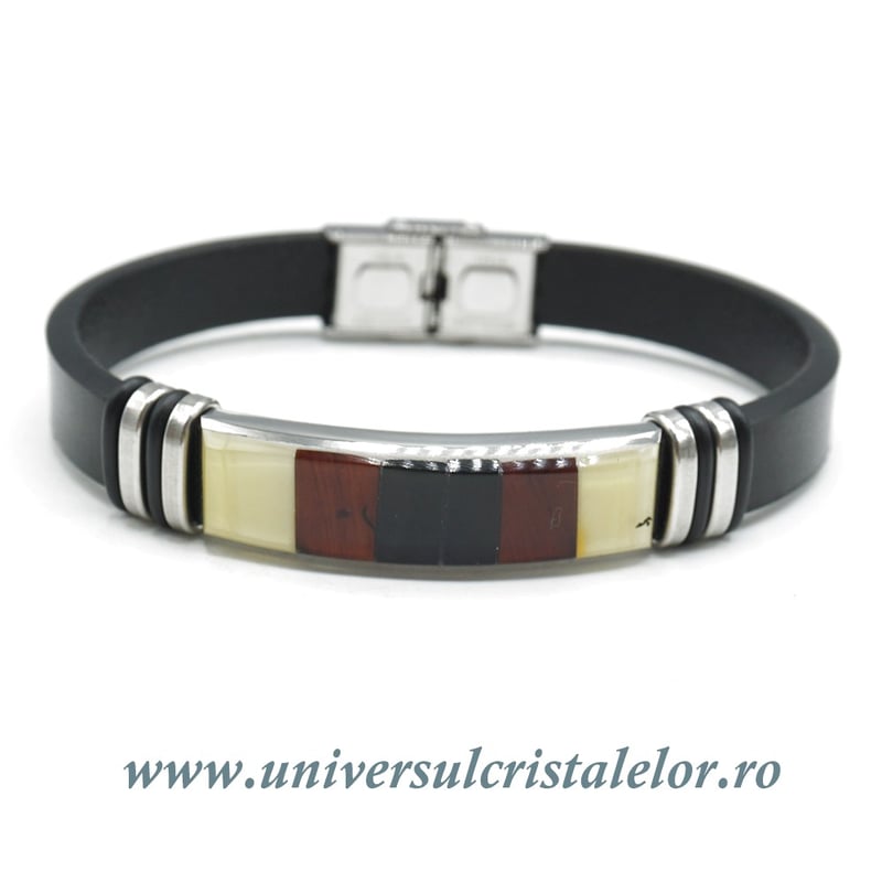 Bratara chihlimbar cu piele naturala