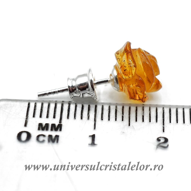 Cercei chihlimbar trandafiri