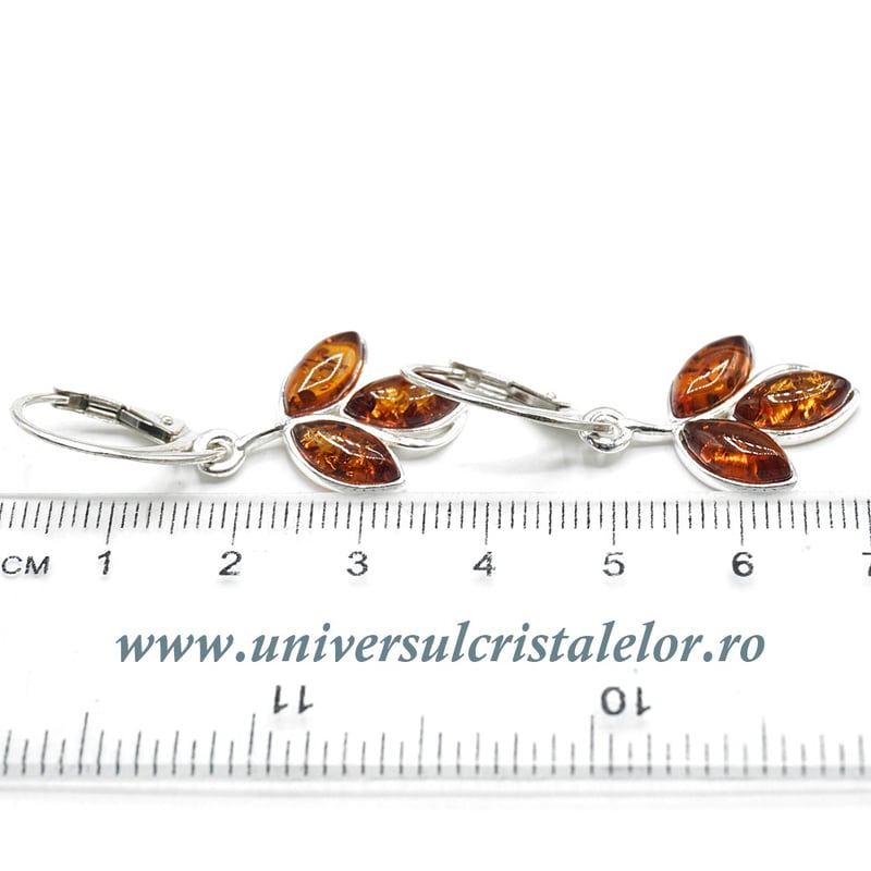 Cercei chihlimbar frunza