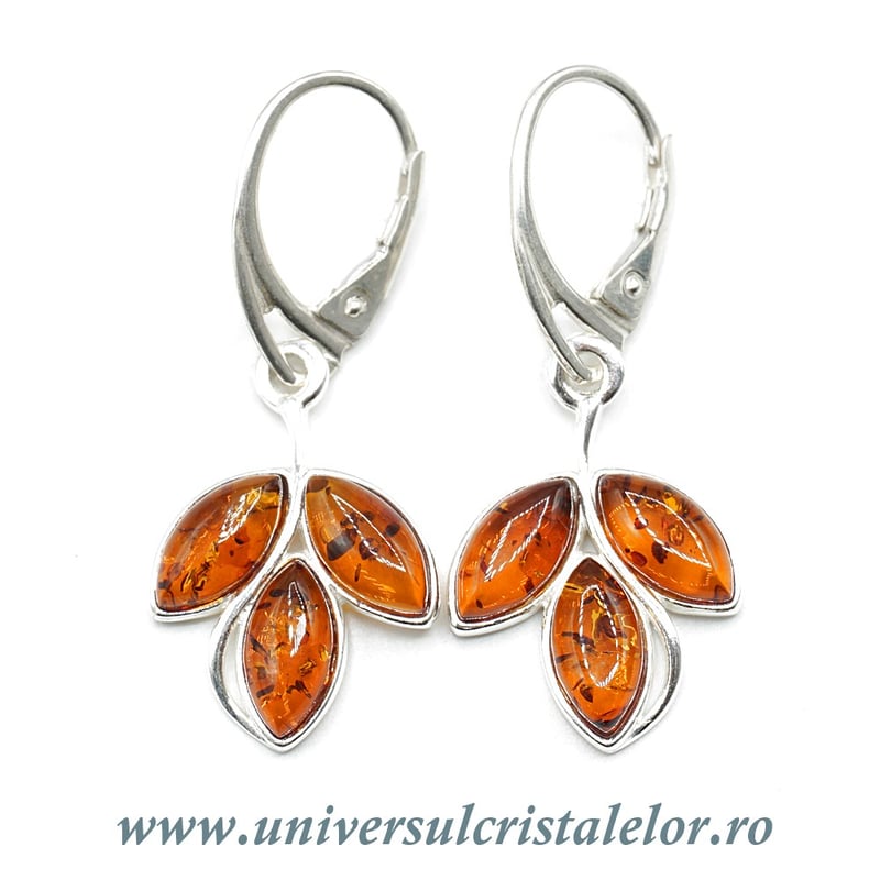 Cercei chihlimbar frunza