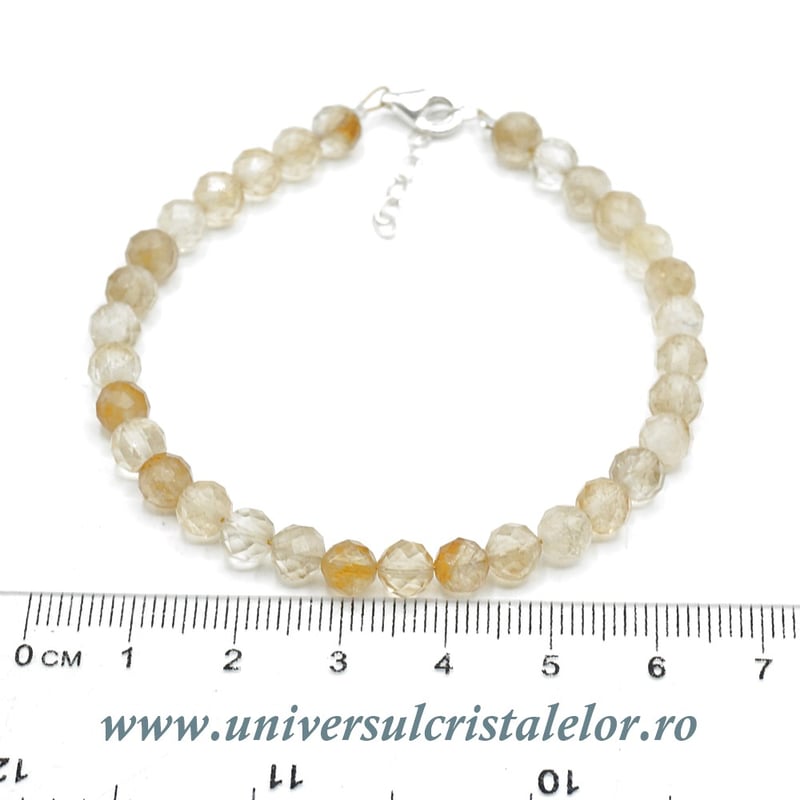 Bratara citrin rotund fatetat - 5,6mm