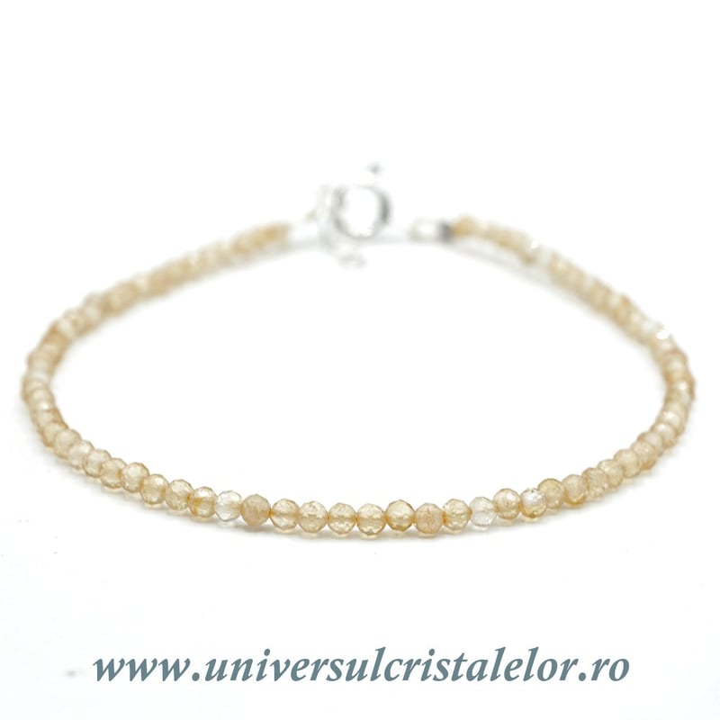 Bratara citrin rotund fatetat - 2,5mm