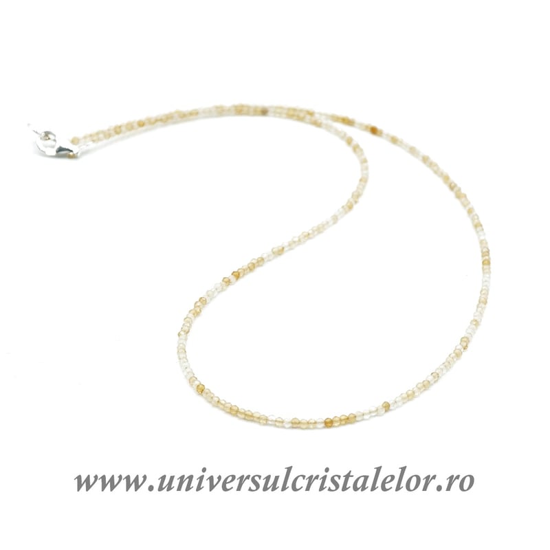 Colier citrin rotund fatetat 1,9 mm