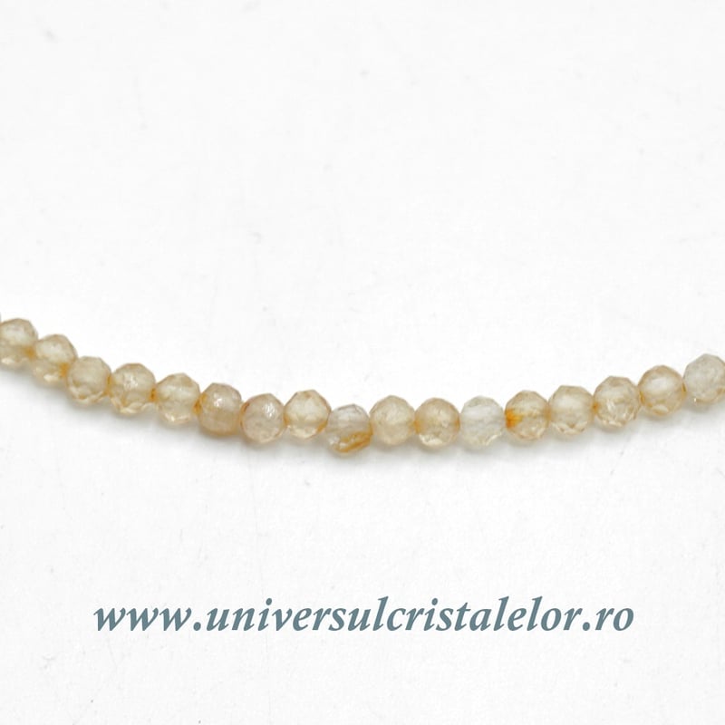 Colier citrin rotund fatetat - 2,5 mm