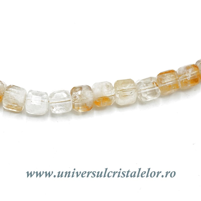 Colier citrin cub fatetat -5mm