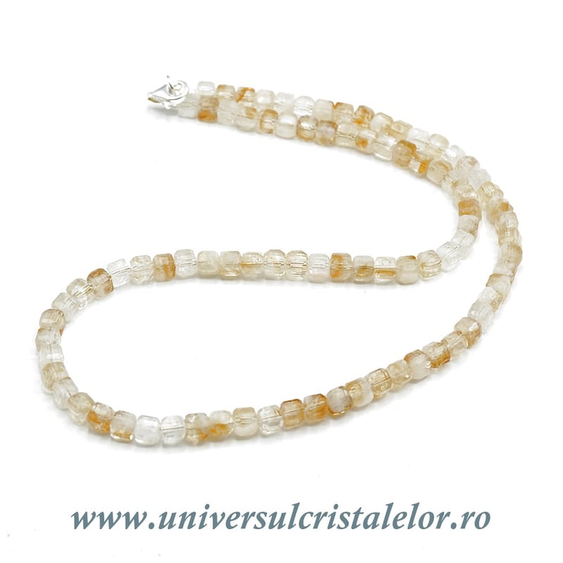 Colier citrin cub fatetat -5mm