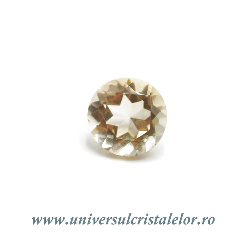 Citrin fatetat rotund 8 mm