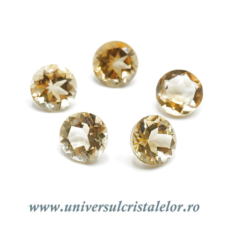 Citrin fatetat rotund 8 mm