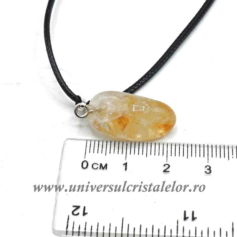 Pandantiv citrin cu snur si cutie