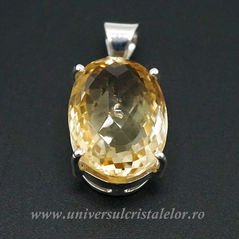 Pandantiv oval fatetat citrin