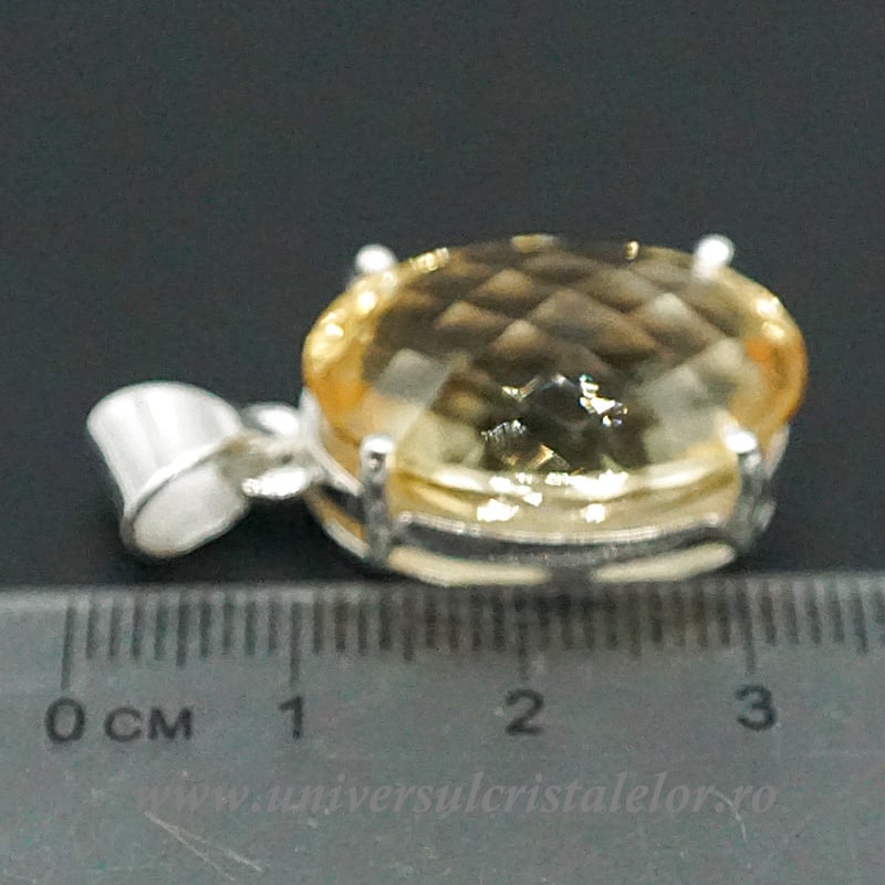 Pandantiv oval fatetat citrin