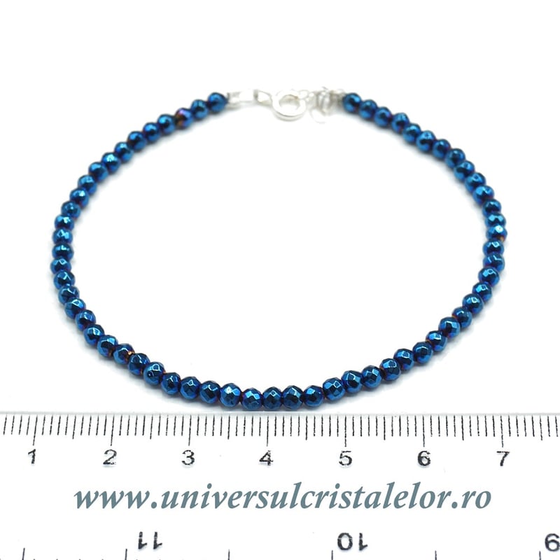 Bratara cobalt aura rotund fatetat - 3,2 mm