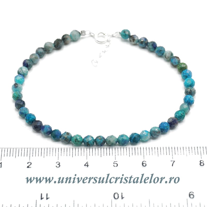 Bratara crisocola rotund fatetat - 4,3mm