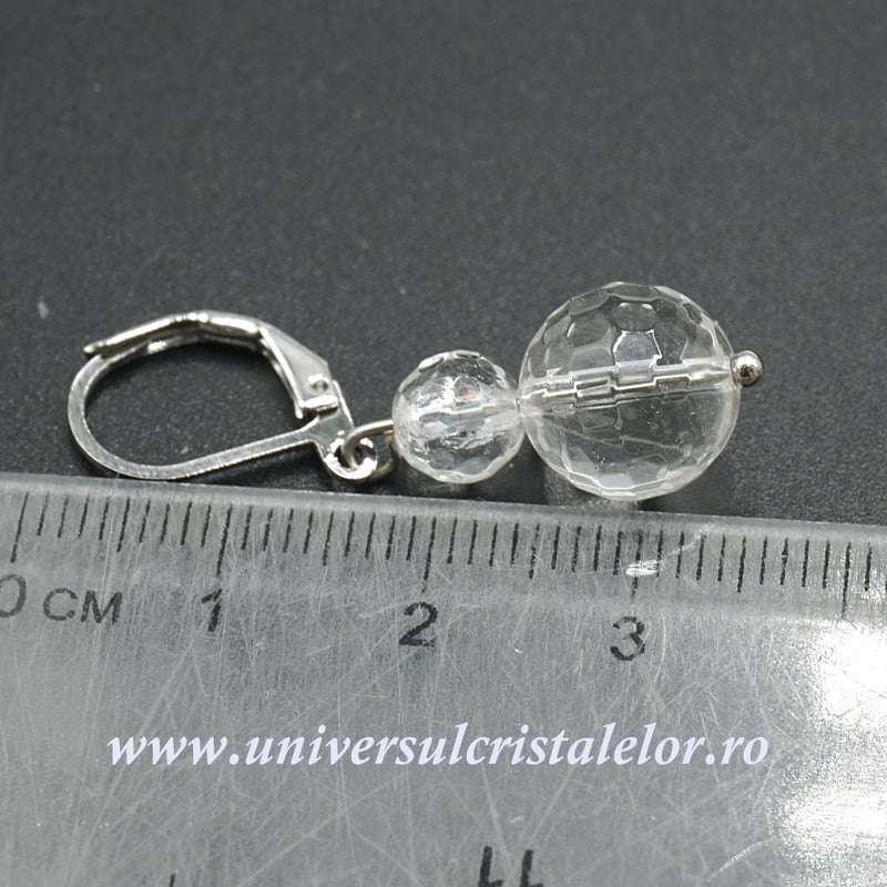 Cercei cristal de stanca rotund fatetat-10mm m03