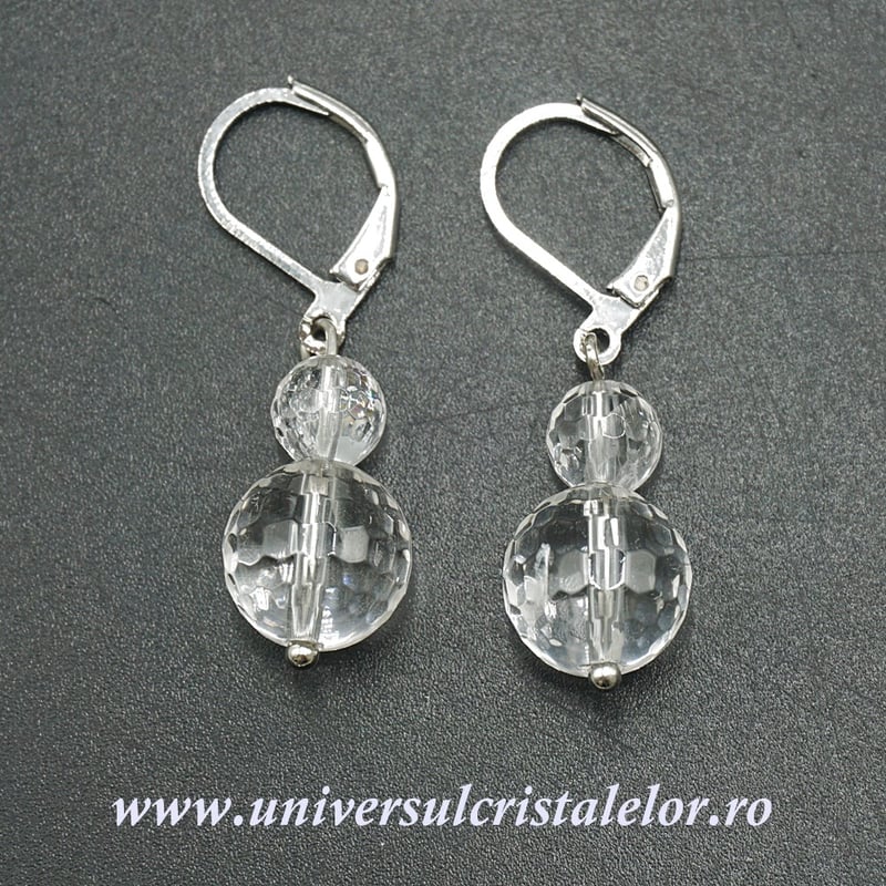 Cercei cristal de stanca rotund fatetat-10mm m03