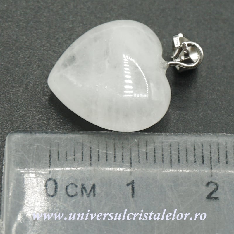 Pandantiv cuart alb inima