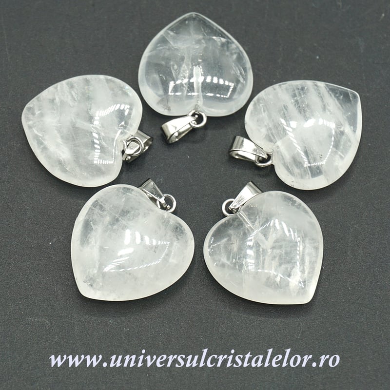 Pandantiv cristal de stanca inima