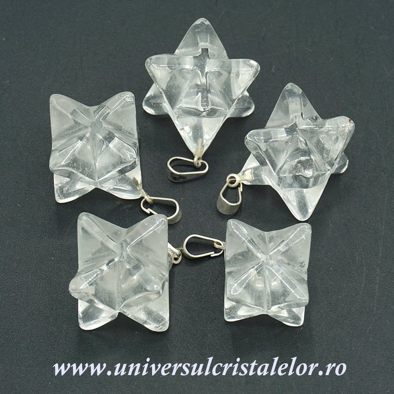 Pandantiv cristal de stanca merkaba