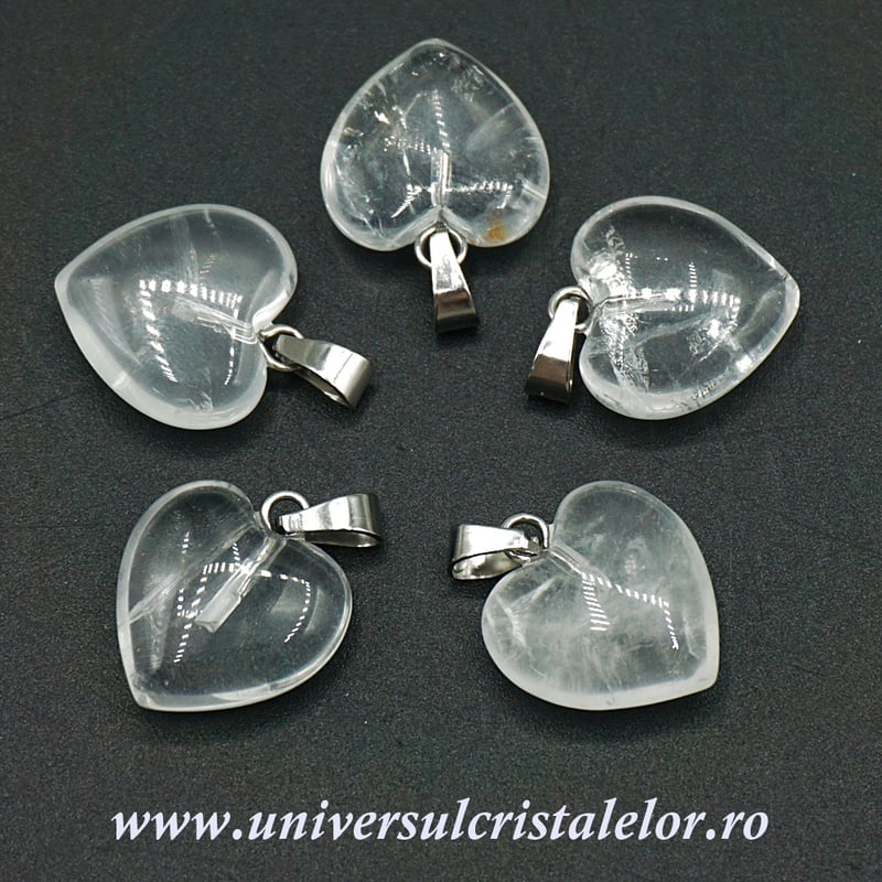 Pandantiv cristal de stanca inimioara