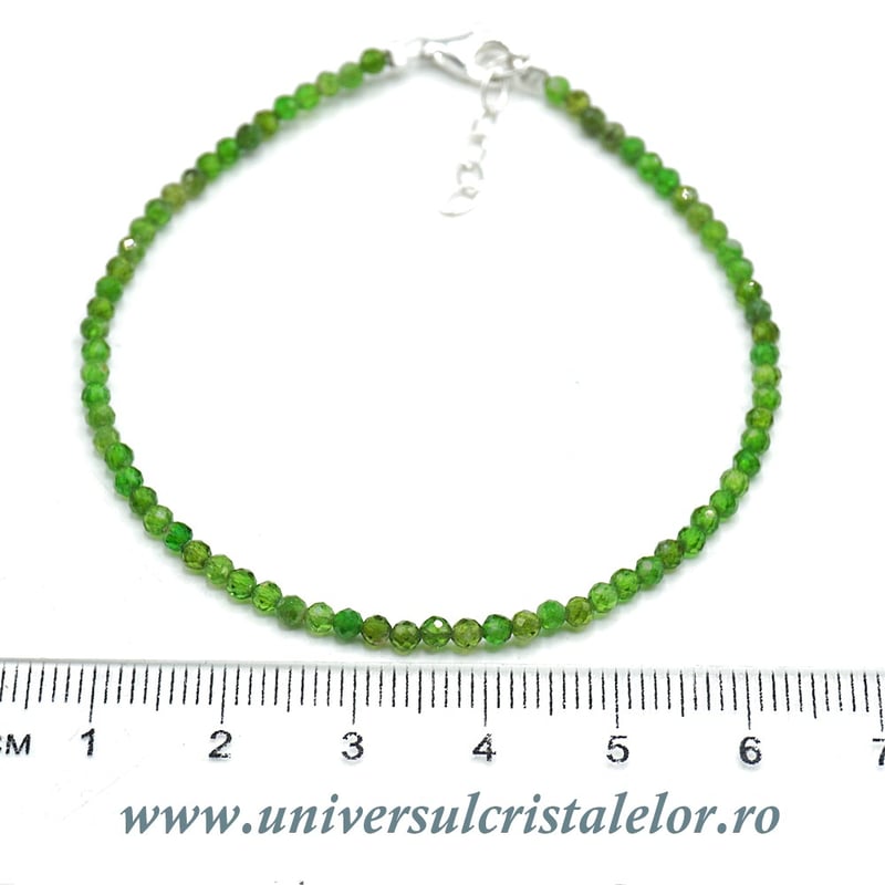 Bratara cromdiopsid rotund fatetat - 2.5 mm