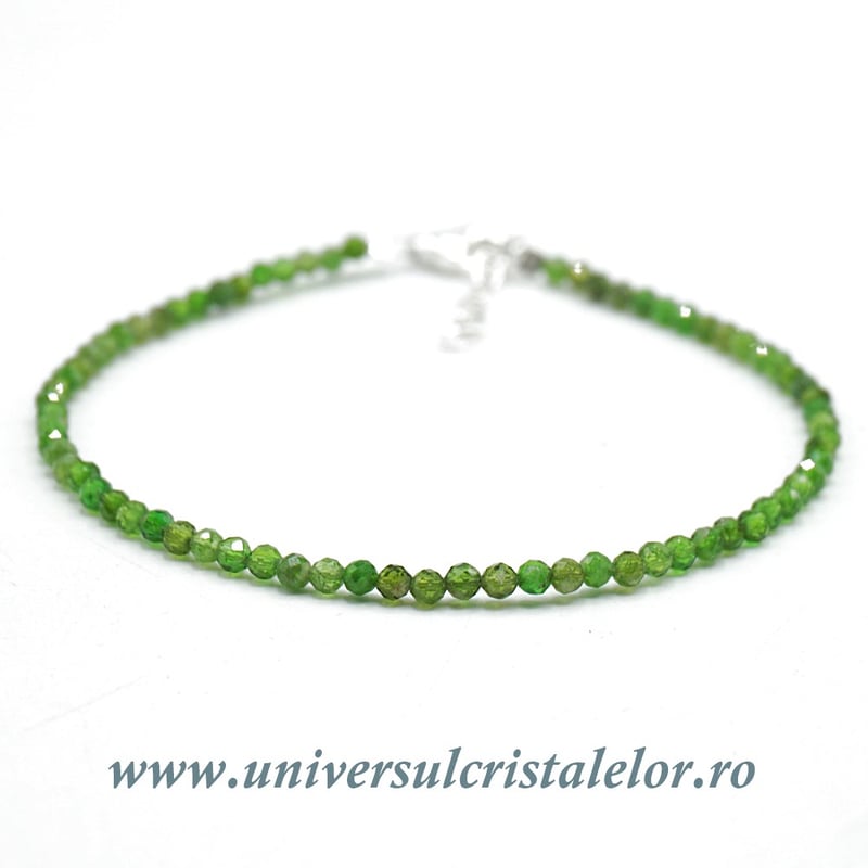 Bratara cromdiopsid rotund fatetat - 2.5 mm