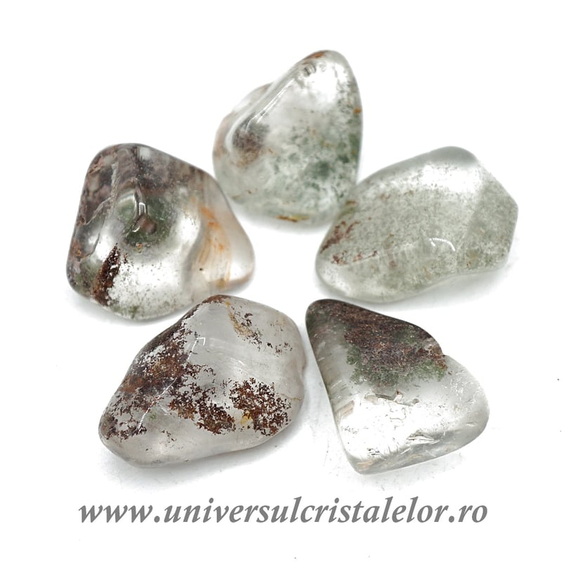 Cuart cu clorit piatra rulata m1