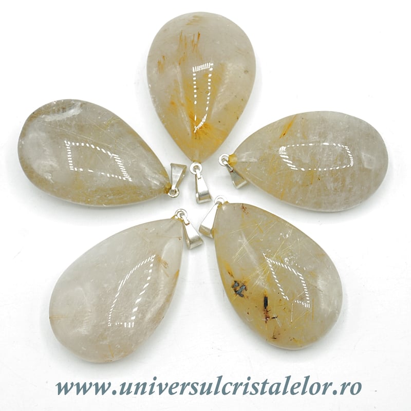 Pandantiv cuart rutilat lacrima