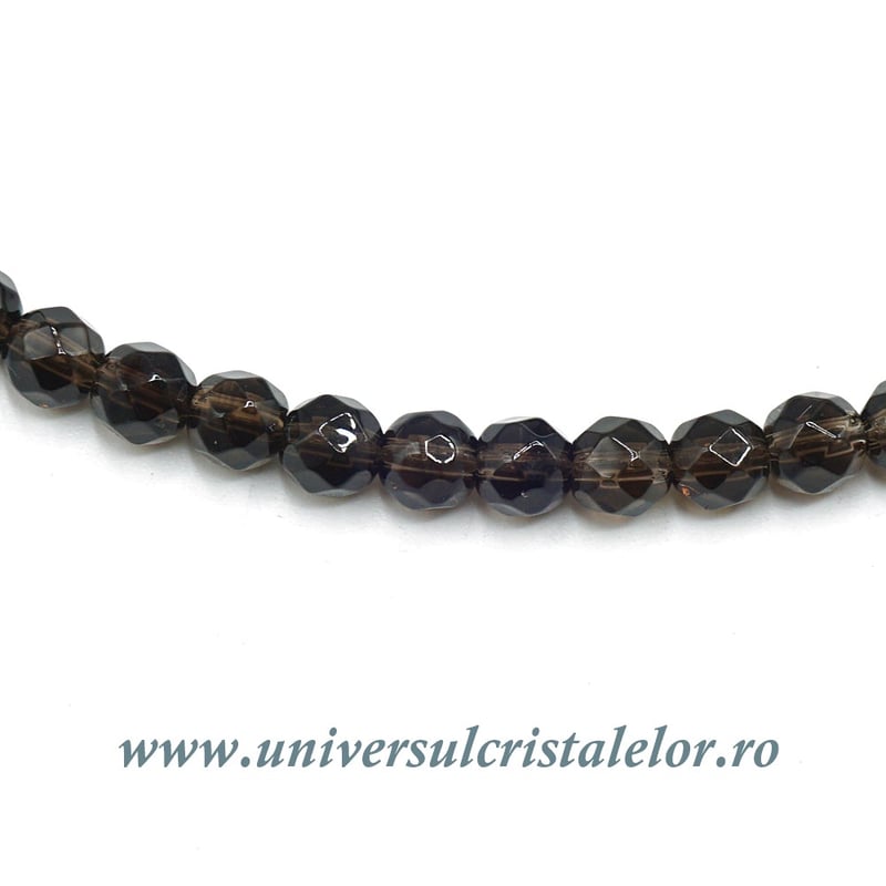 Colier cuart fumuriu rotund fatetat - 4,3 mm