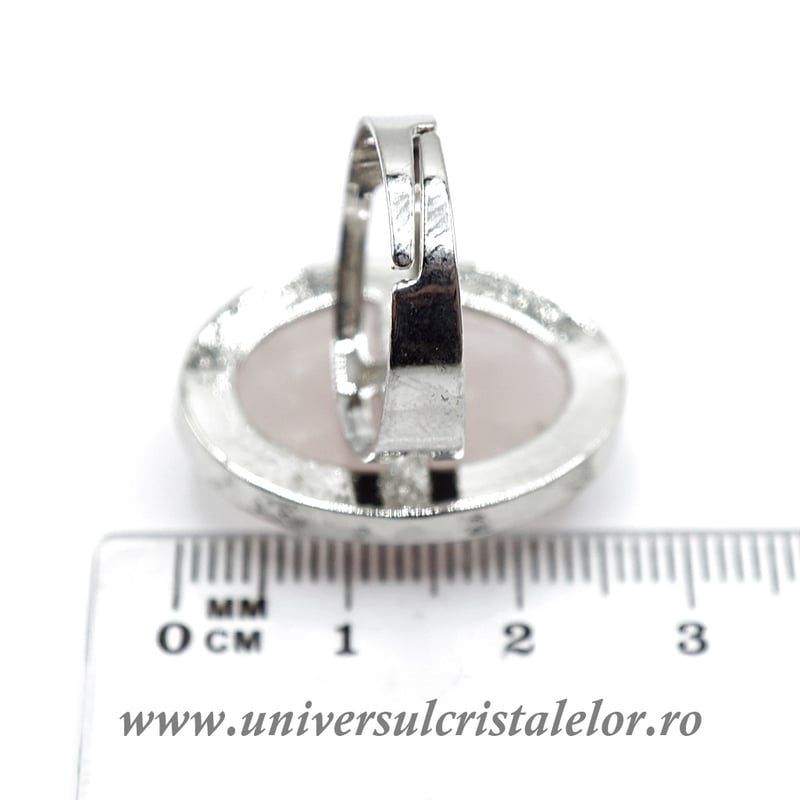 Inel cuart roz oval reglabil m5