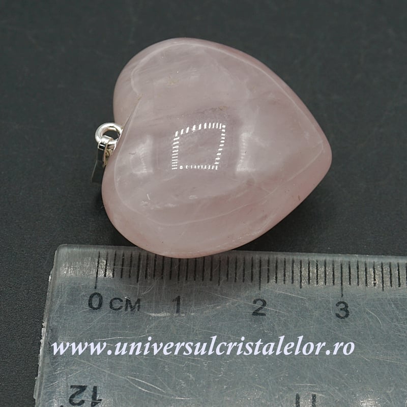 Pandantiv cuart roz inima