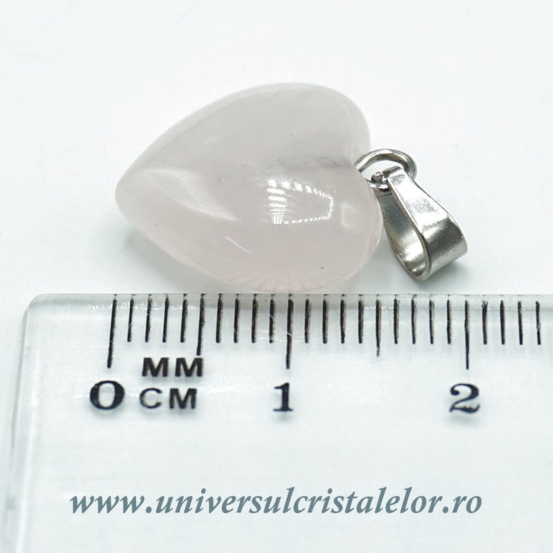 Pandantiv cuart roz inimioara