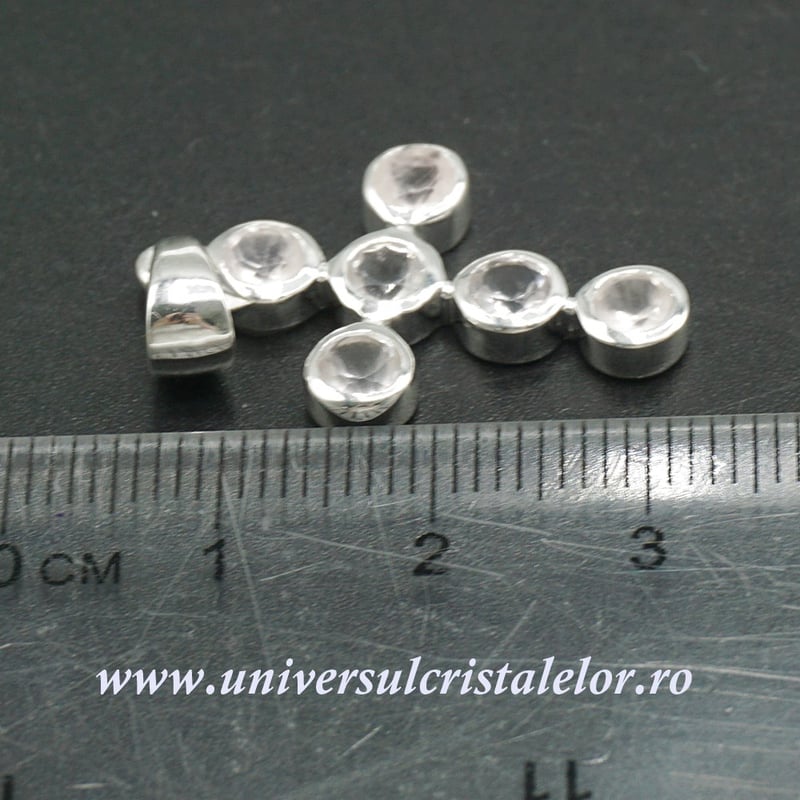 Pandantiv cuart roz cruciulita