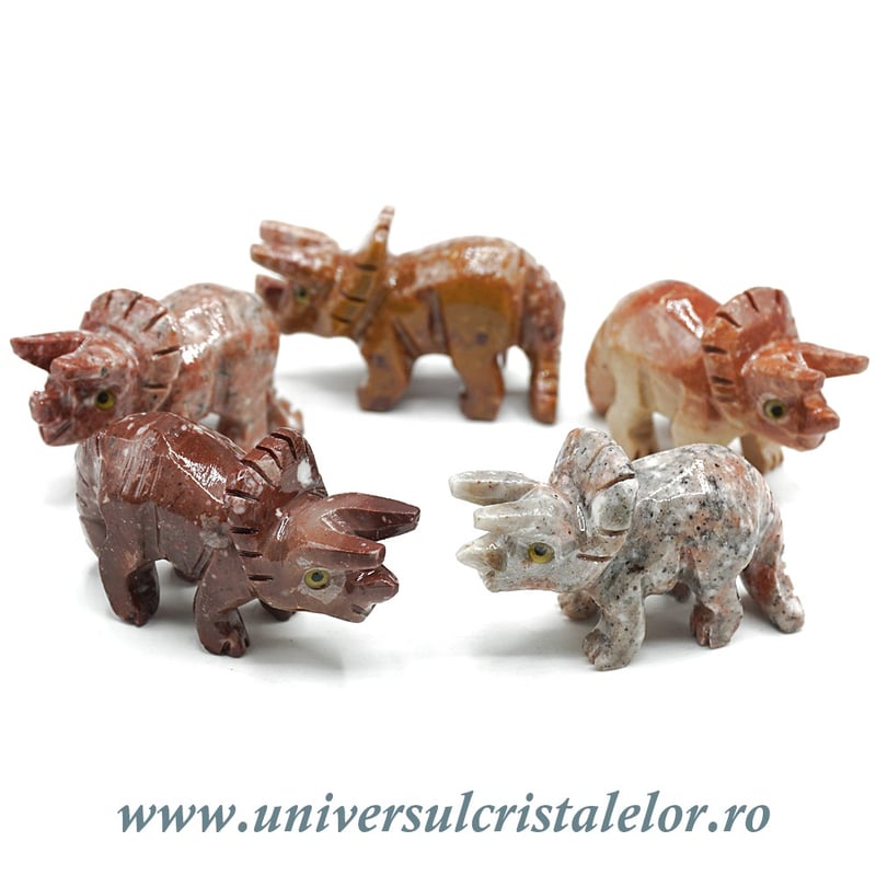 Figurina steatit dinozaur Triceratops