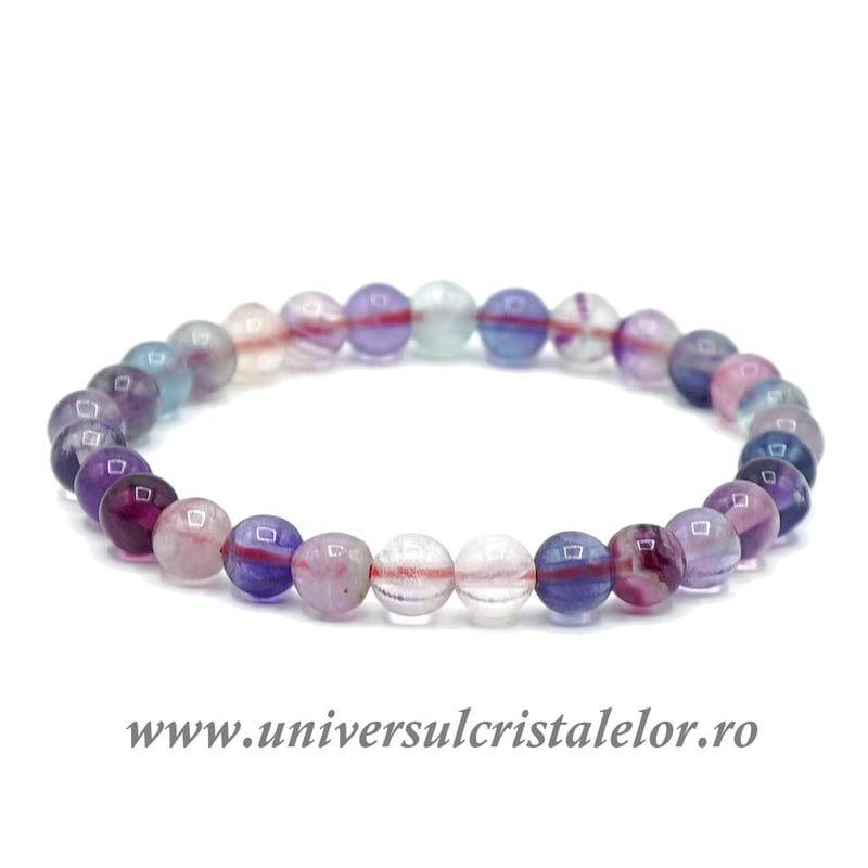 Bratara fluorina multicolora rotund - 6-7 mm