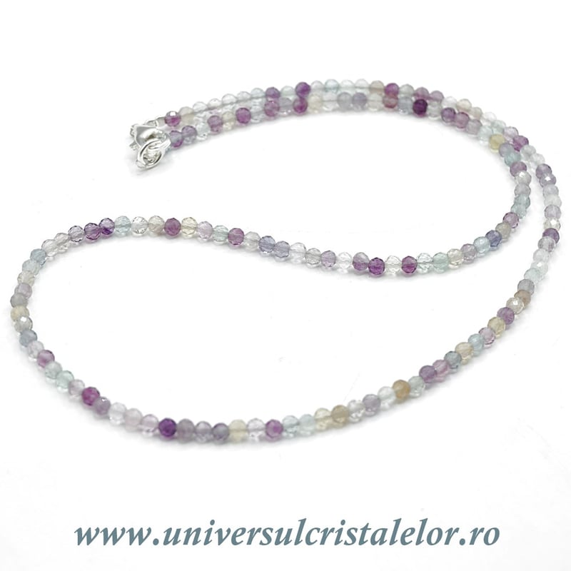 Colier fluorina rotund fatetat - 3,8mm