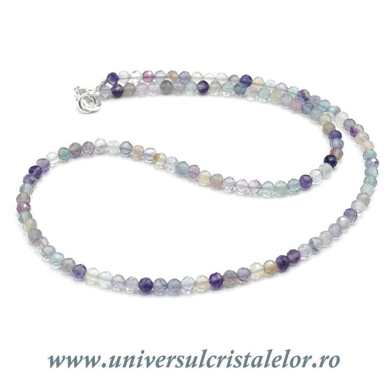 Colier fluorina rotund fatetat - 4mm