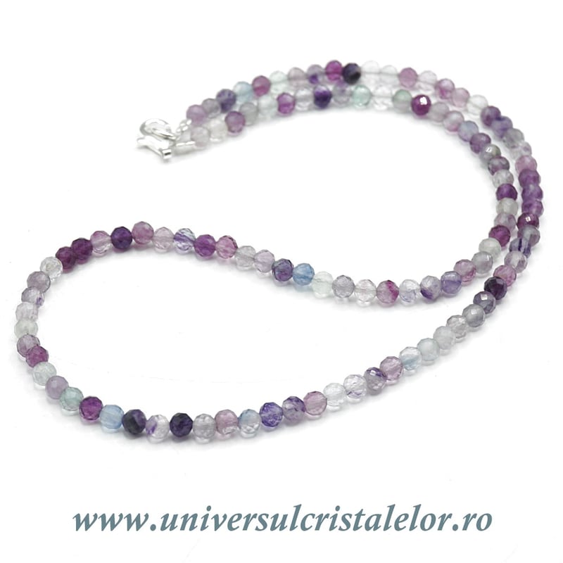 Colier fluorina rotund fatetat - 4,2mm