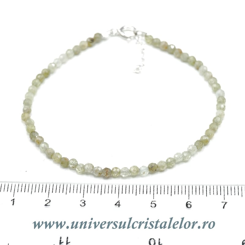 Bratara granat verde rotund fatetat -3 mm