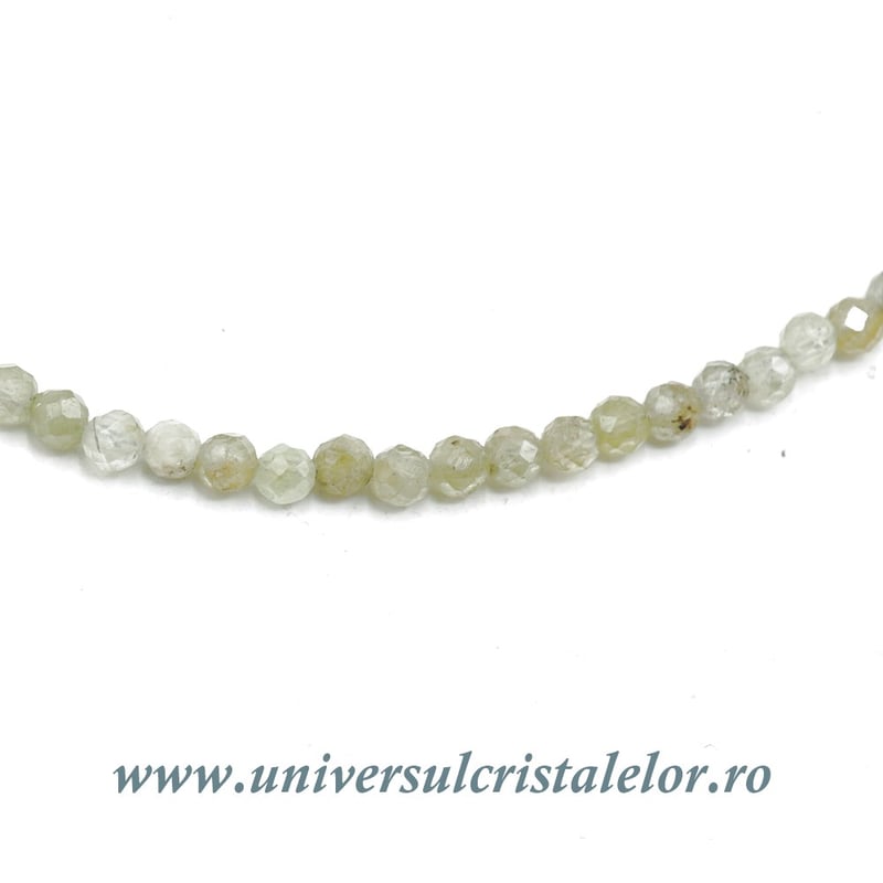 Colier granat verde rotund fatetat - 3 mm