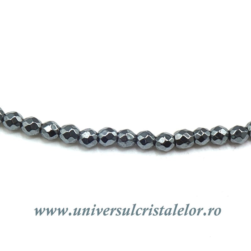 Colier hematit fatetat rotund - 2,3 mm