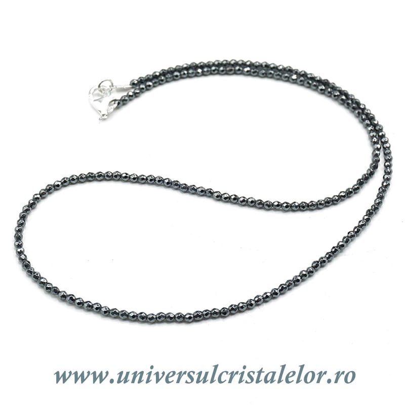 Colier hematit fatetat rotund - 2,3 mm