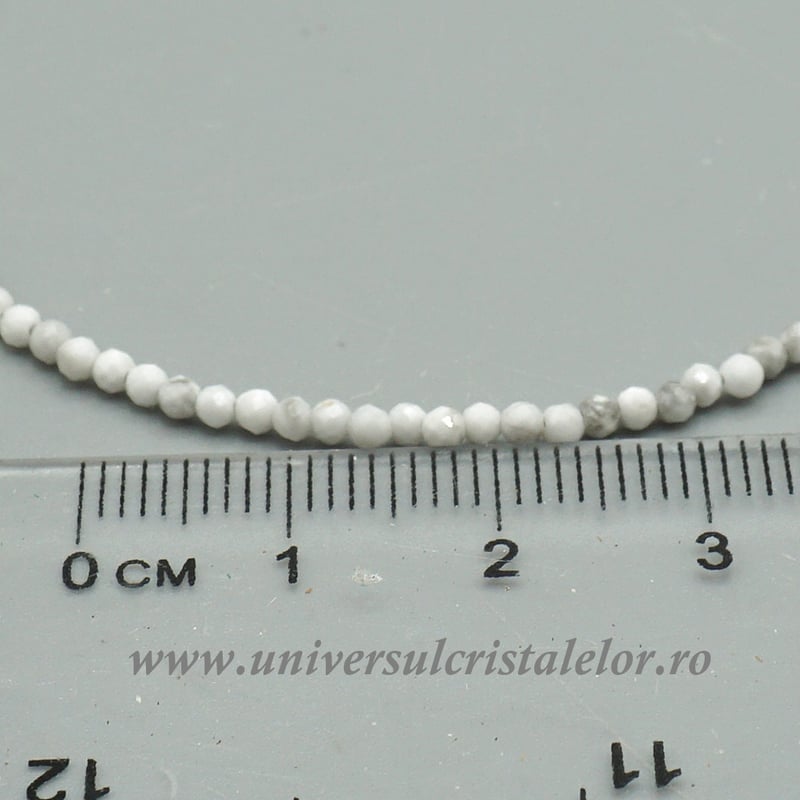 Bratara howlit albastru rotund - 2 mm